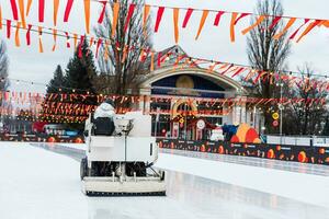 kiev, Oekraïne - januari 26, 2020 winter land vdnh tentoonstelling versierd voor nieuw jaar en Kerstmis vakantie. baan foto