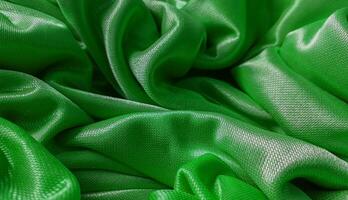 structuur groen linnen kleding stof, verfrommeld linnen achtergrond foto