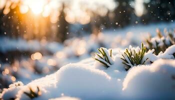 ai gegenereerd besneeuwd grond foto