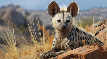 ai gegenereerd aardwolf natura dier behang achtergrond foto