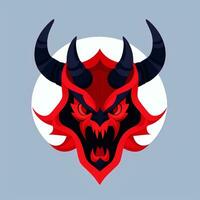 ai gegenereerd demon icoon avatar gamer klem kunst sticker decoratie gemakkelijk achtergrond foto