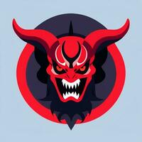 ai gegenereerd demon icoon avatar gamer klem kunst sticker decoratie gemakkelijk achtergrond foto