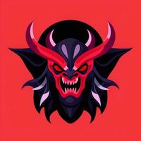 ai gegenereerd demon icoon avatar gamer klem kunst sticker decoratie gemakkelijk achtergrond foto