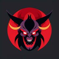 ai gegenereerd demon icoon avatar gamer klem kunst sticker decoratie gemakkelijk achtergrond foto