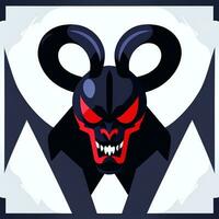 ai gegenereerd demon icoon avatar gamer klem kunst sticker decoratie gemakkelijk achtergrond foto