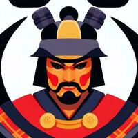 ai gegenereerd samurai icoon avatar gamer klem kunst sticker decoratie gemakkelijk achtergrond foto