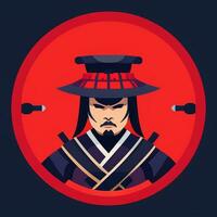 ai gegenereerd samurai icoon avatar gamer klem kunst sticker decoratie gemakkelijk achtergrond foto