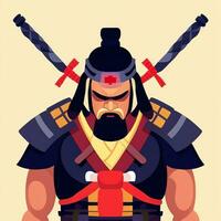 ai gegenereerd samurai icoon avatar gamer klem kunst sticker decoratie gemakkelijk achtergrond foto