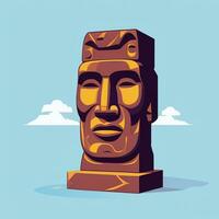 ai gegenereerd moai standbeeld steen hoofd avatar gamer klem kunst sticker decoratie gemakkelijk achtergrond cultureel foto