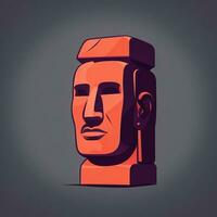 ai gegenereerd moai standbeeld steen hoofd avatar gamer klem kunst sticker decoratie gemakkelijk achtergrond cultureel foto