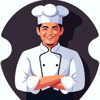 ai gegenereerd chef koken avatar icoon klem kunst sticker decoratie gemakkelijk achtergrond foto