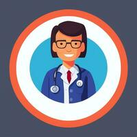 ai gegenereerd dokter medisch avatar icoon klem kunst sticker decoratie gemakkelijk achtergrond foto