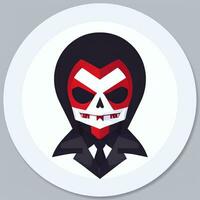 ai gegenereerd dracula vampier avatar gamer icoon klem kunst sticker decoratie gemakkelijk achtergrond foto