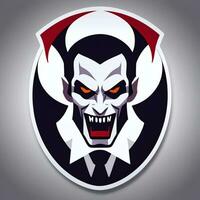 ai gegenereerd dracula vampier avatar gamer icoon klem kunst sticker decoratie gemakkelijk achtergrond foto