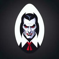 ai gegenereerd dracula vampier avatar gamer icoon klem kunst sticker decoratie gemakkelijk achtergrond foto