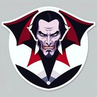 ai gegenereerd dracula vampier avatar gamer icoon klem kunst sticker decoratie gemakkelijk achtergrond foto