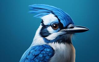 ai generatief blauw gaai natuurlijk vogel fotografie foto