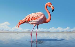 ai generatief Amerikaans flamingo vogel fotografie foto