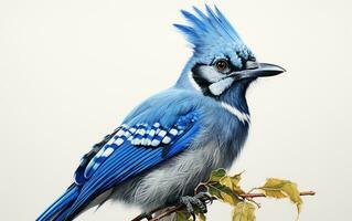 ai generatief blauw gaai natuurlijk vogel fotografie foto