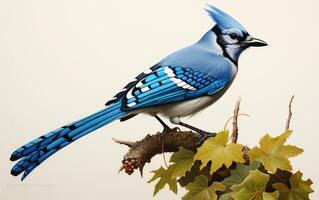 ai generatief blauw gaai natuurlijk vogel fotografie foto