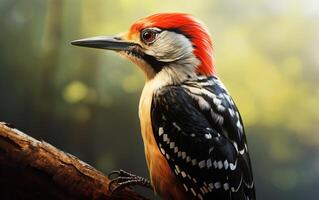 ai generatief specht vogel Aan natuurlijk milieu foto