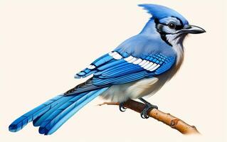 ai generatief blauw gaai natuurlijk vogel fotografie foto