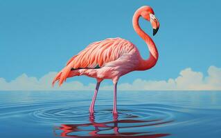 ai generatief Amerikaans flamingo vogel fotografie foto
