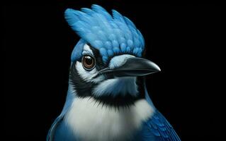 ai generatief blauw gaai natuurlijk vogel fotografie foto