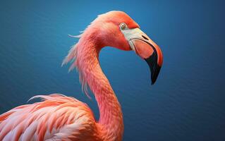 ai generatief Amerikaans flamingo vogel fotografie foto