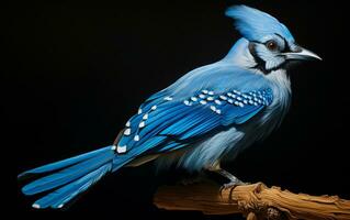 ai generatief blauw gaai natuurlijk vogel fotografie foto