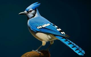 ai generatief blauw gaai natuurlijk vogel fotografie foto