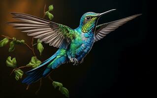 ai generatief kolibrie natuurlijk dier illustratie fotografie foto