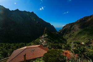 Spanje Tenerife dorp in de kloof masker foto