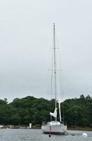 zeilboot afgemeerd in zuiden vrijhaven haven in Maine foto