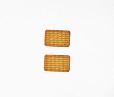 stack van boter biscuits eigengemaakt Aan wit achtergrond foto