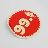 99 Doller rood prijs label sticker foto