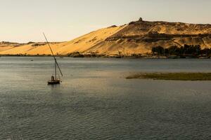 Nijl de het langst rivier- in Afrika. primair water bron van Egypte. landschap met Doorzichtig water rivier. foto