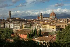 foto met de panorama van de middeleeuws stad van Florence in de regio van Toscane, Italië