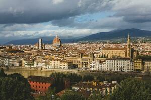 foto met de panorama van de middeleeuws stad van Florence in de regio van Toscane, Italië