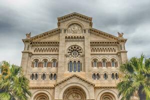 facade van de kathedraal van onze dame vlekkeloos, Monaco stad foto