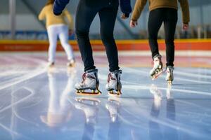 ai gegenereerd feestelijk ijs het schaatsen een winter vreugde dat vangt de Kerstmis geest ai gegenereerd foto