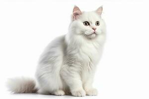 ai gegenereerd portret van knap jong kat geïsoleerd Aan wit achtergrond, ai generatief foto