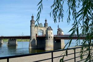 koningin louise brug over- de neman rivier, grens kruispunt punt tussen Rusland en Litouwen, Sovjetsk, Kaliningrad regio foto