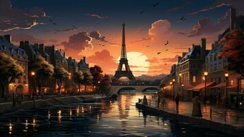 ai gegenereerd Parijs toerisme achtergrond foto