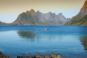 mooi landschap, lofoten foto