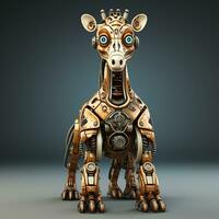 ai gegenereerd 3d tekenfilm giraffe robot foto