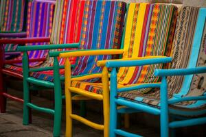 kleurrijk Peruaanse stoelen foto