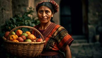 ai gegenereerd een fijnproever Mexicaans maaltijd met gegrild vlees, vers groenten, en saus gegenereerd door ai foto