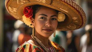 ai gegenereerd een fijnproever Mexicaans maaltijd met gegrild vlees, vers groenten, en saus gegenereerd door ai foto