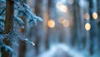 ai gegenereerd winter Woud in de sneeuw foto